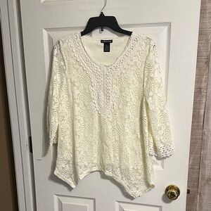 Lauren Michelle Cream Lace Blouse